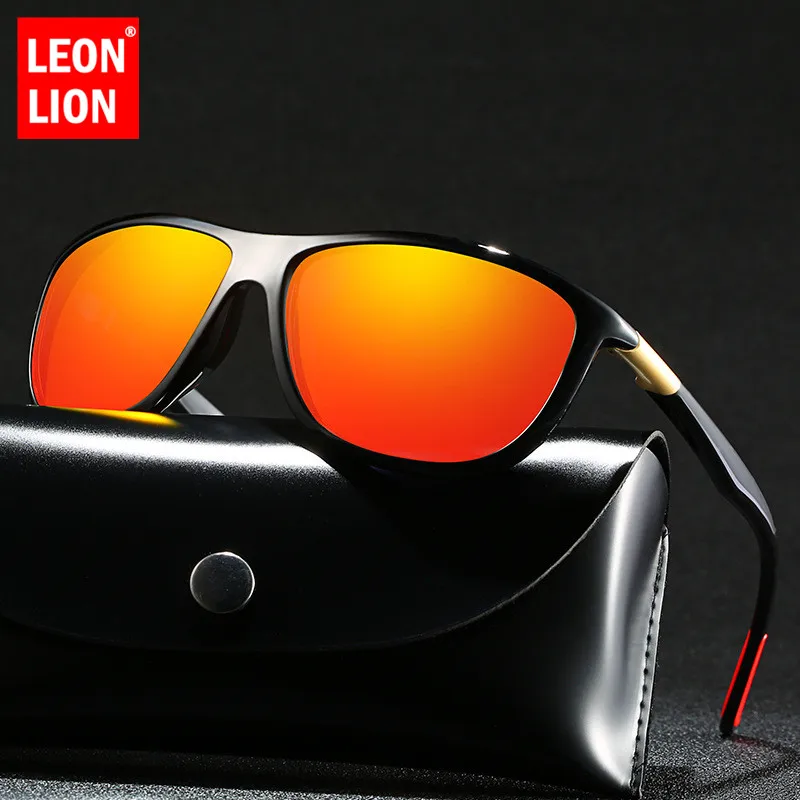 Мужские квадратные солнцезащитные очки LeonLion винтажные Поляризованные солнечные