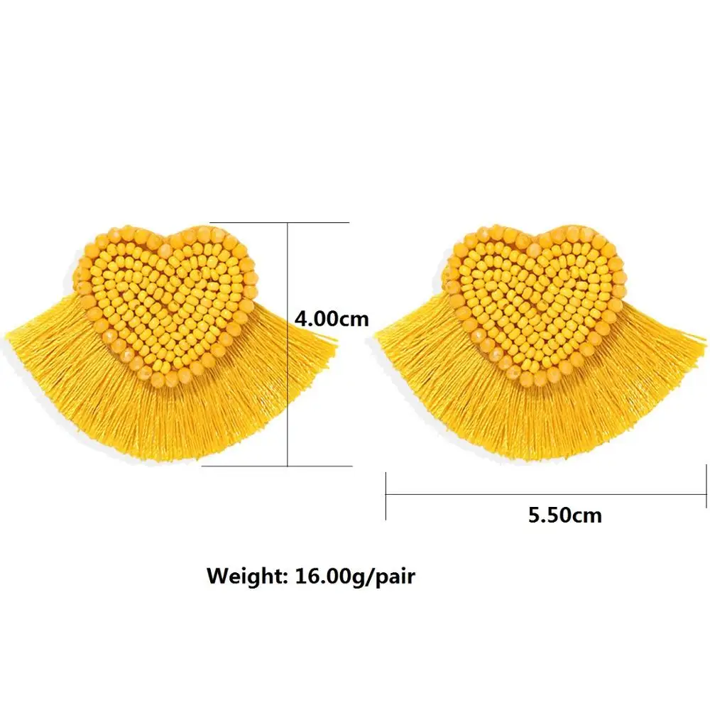 

Aretes 2020 Heart Earring Earrings for Women Bohemian Tassel Earrings Luxury Wedding Earrings Fashion Jewelry Wholesale
