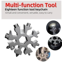 multifunctional keychain 18 in 1 snowflake key ring outdoor spanner survive hex wrench pocket tool multifunction hike
