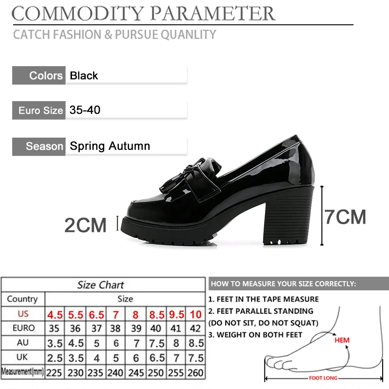 

BYQDY High Heels Woman Mary Janes Shoes Bowknot Punk Shoes Round Toe Platform Wedges Leather Lady Pumps Cosplay Props Size 40