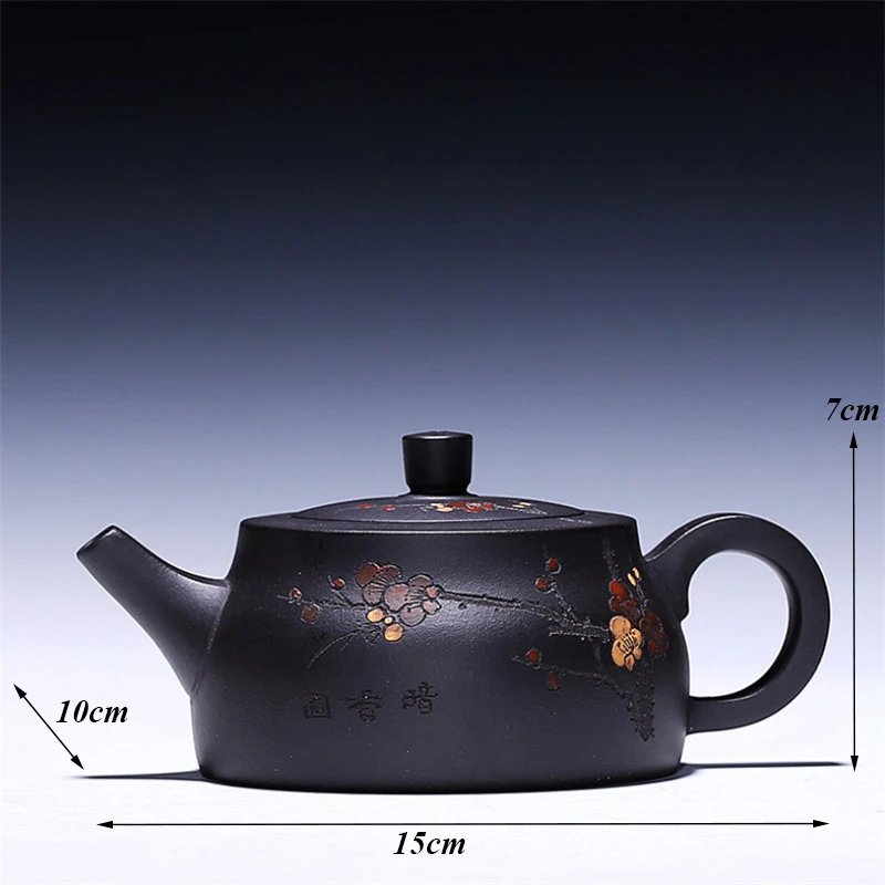 Yixing Фиолетовый Глиняный резной чайник ручной работы креативный китайский черный