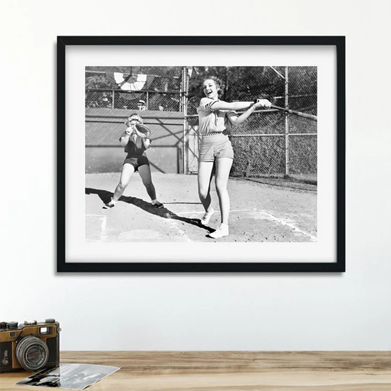 Черно-белая винтажная картина для фотографий две женщины игровой постер с