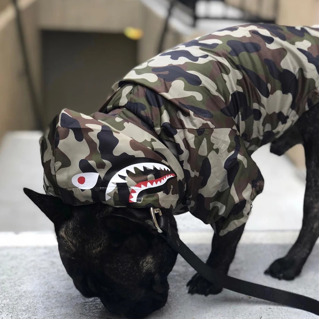 Dog Clothes Adidog Camouflage French Bulldog Pupreme Shirt Dog Camo Windbreaker Sport Retro Dog Hoodies Pet Clothes Puppy Pugs