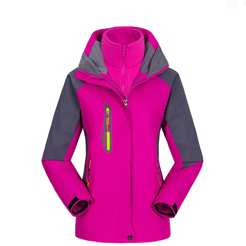 Женские уличные походные куртки 3 в 1 Softshell ветровка костюм для горного туризма водонепроницаемый дышащий