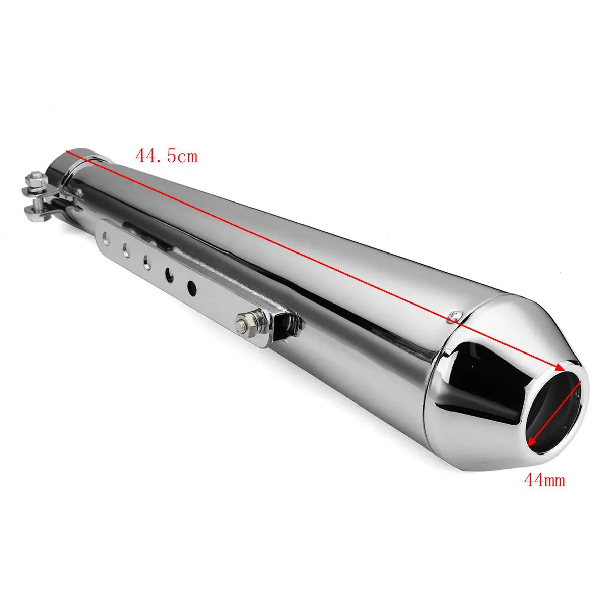 

Universal Motorcycle Cafe Racer Exhaust Mufflers Silencer Pipe with Sliding Bracket Matte Black Silver Universal
