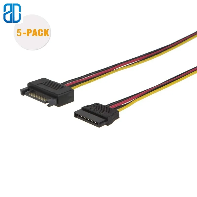 Кабель питания SATA [5 Pack] 12 дюймовый 15 Pin Male к Female Cable| |