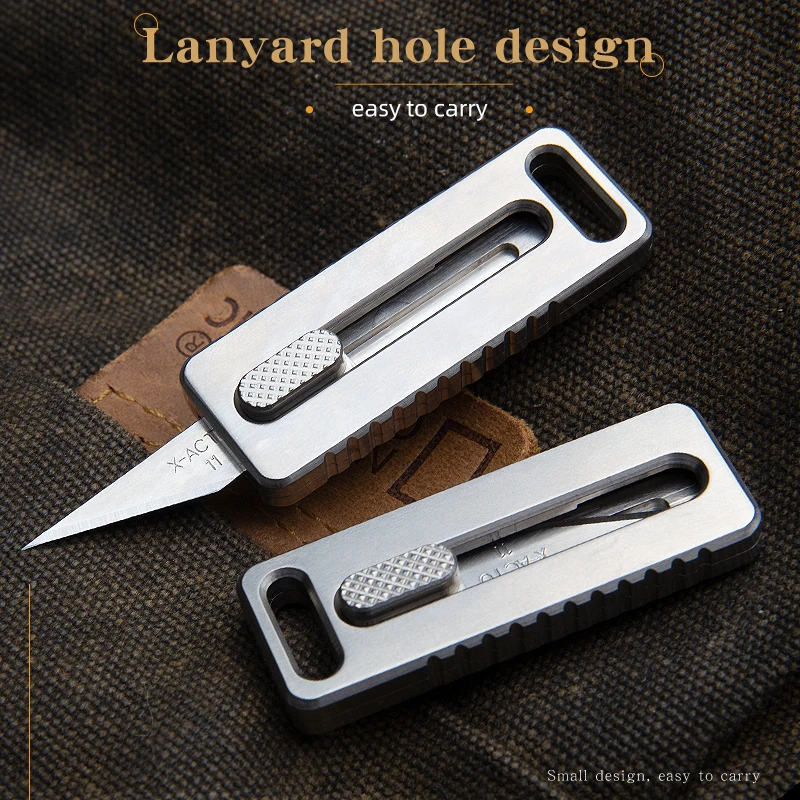 

Titanium Alloy Pocket Knife Engraved Self-Defense Gadget Carry It with You for Security Check High Strength Corrosion Resistance