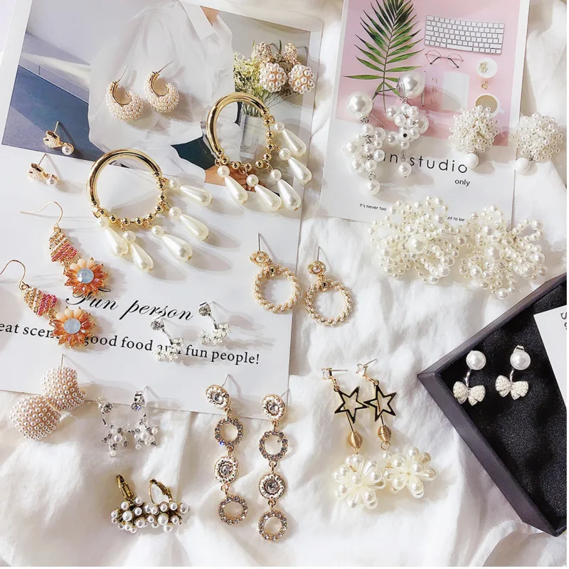 SP&ampCITY корейские интеллектуальные жемчужные сережки для женщин серьги-гвоздики с