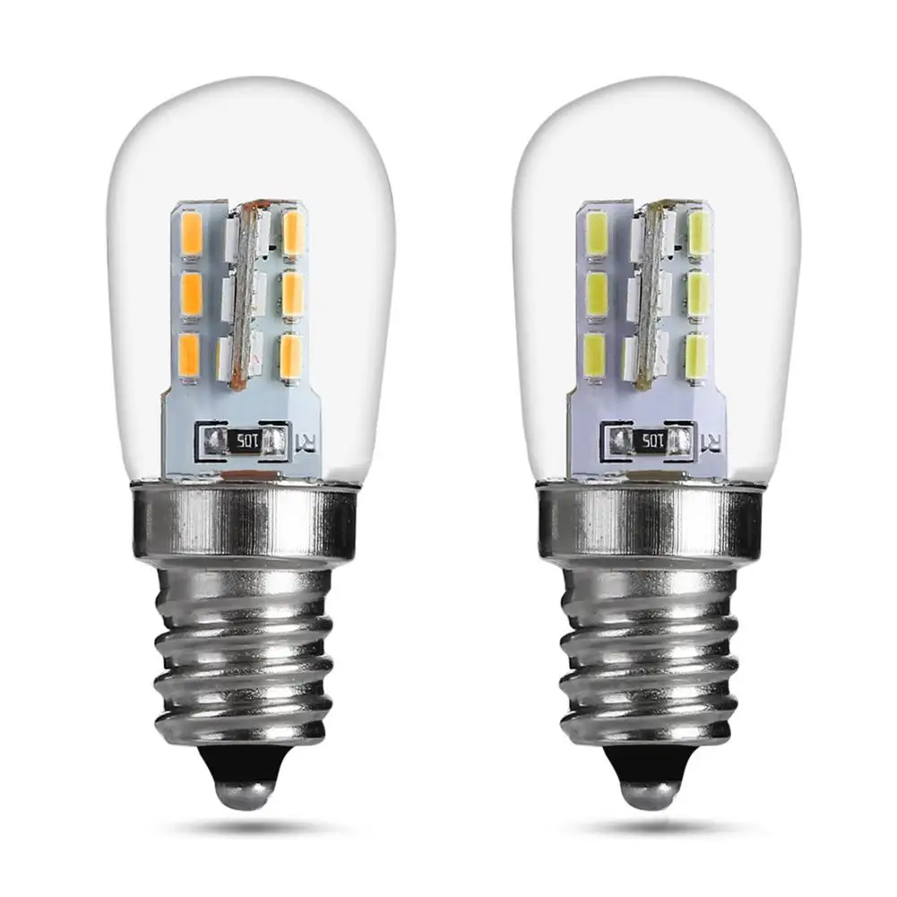 220v Led холодильник светильник с кнопком лампы E12 Маленький Винт 50000h теплый белый и