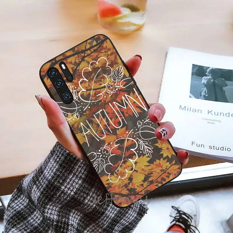 

Autumn leaves fall fox pumpkin Phone Case For Huawei P9 P10 P20 P30 Pro Lite smart Mate 10 Lite 20 Y5 Y6 Y7 2018 2019