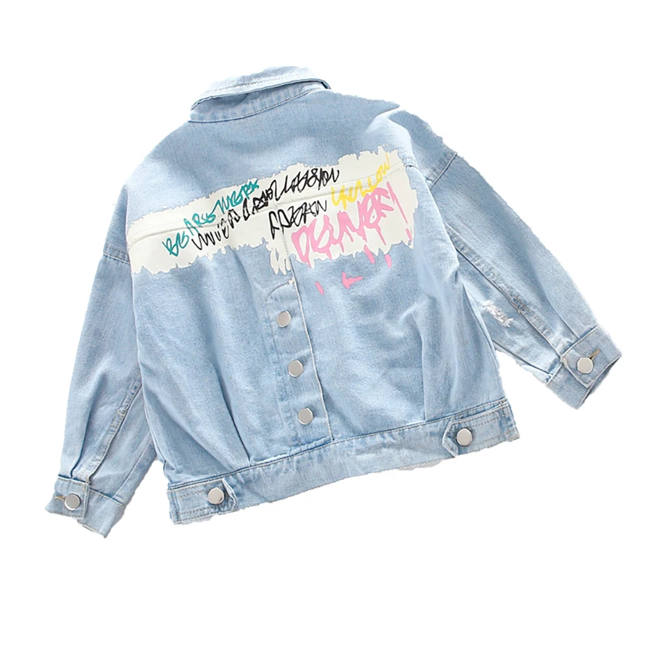

Girls demin jacket 3-13T kids spring warm jacket teenage fashionable cartoon coat autumn baby girls tops kids jeans baby outwear
