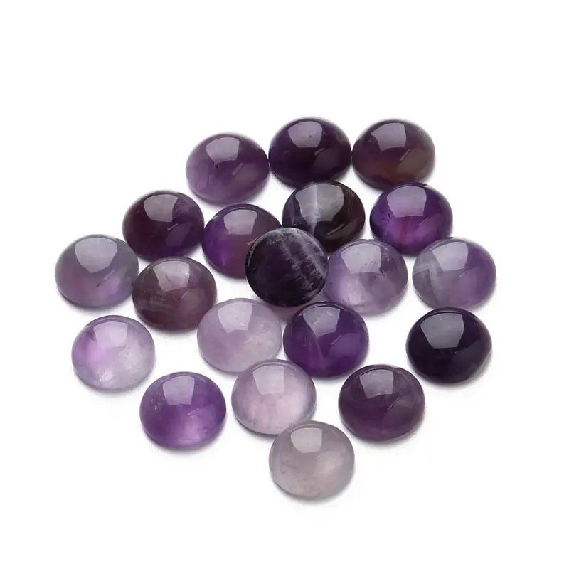 

Кабошон из натурального камня диаметром 12 мм, фиолетовые Свободные Круглые бусины с плоским основанием, кабошоны для изготовления ювелирны...
