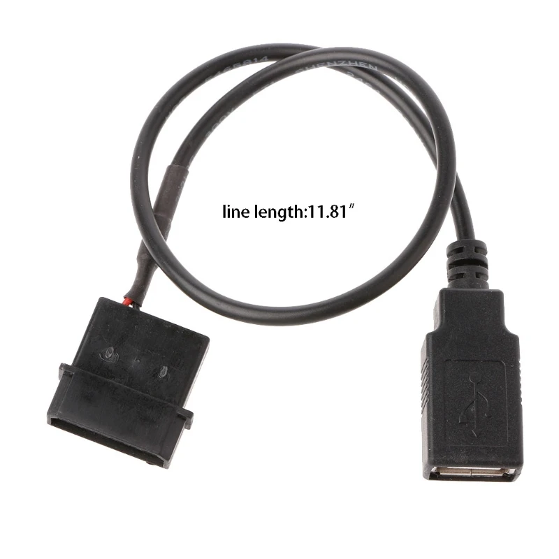 

30cm PC Internal 5V 2-Pin IDE Molex To USB 2.0 Type A Female Power Adapter Cable