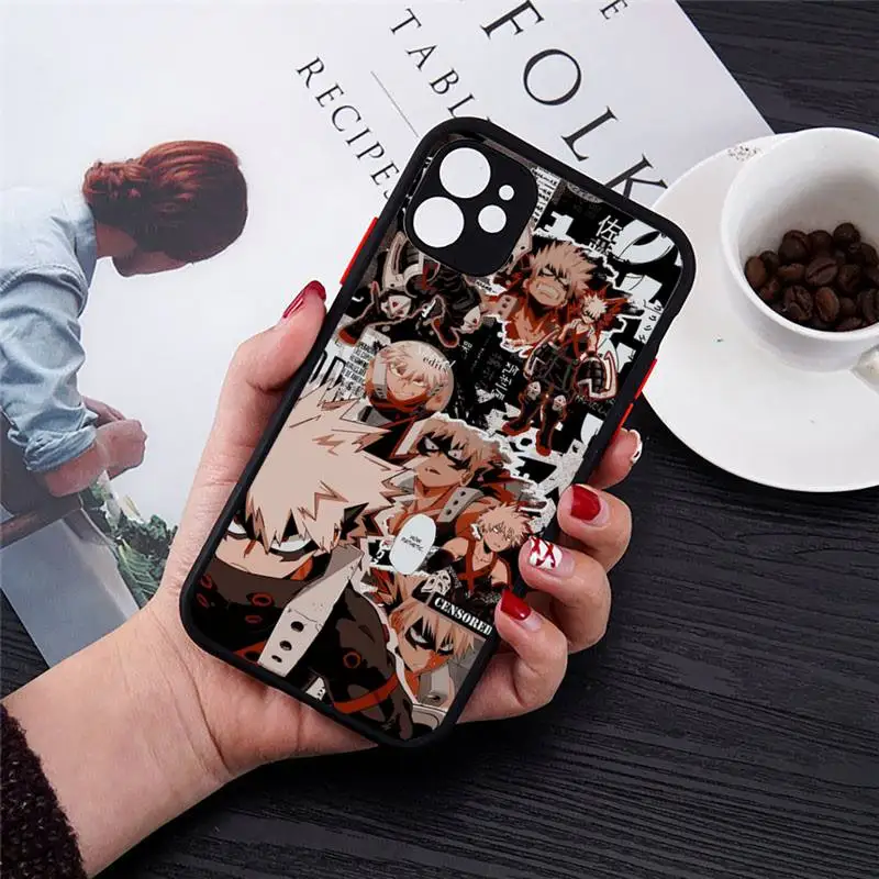 

Katsuki Bakugo Boku my Hero Academia Phone Case matte transparent For iphone 7 8 11 12 plus mini x xs xr pro max cover