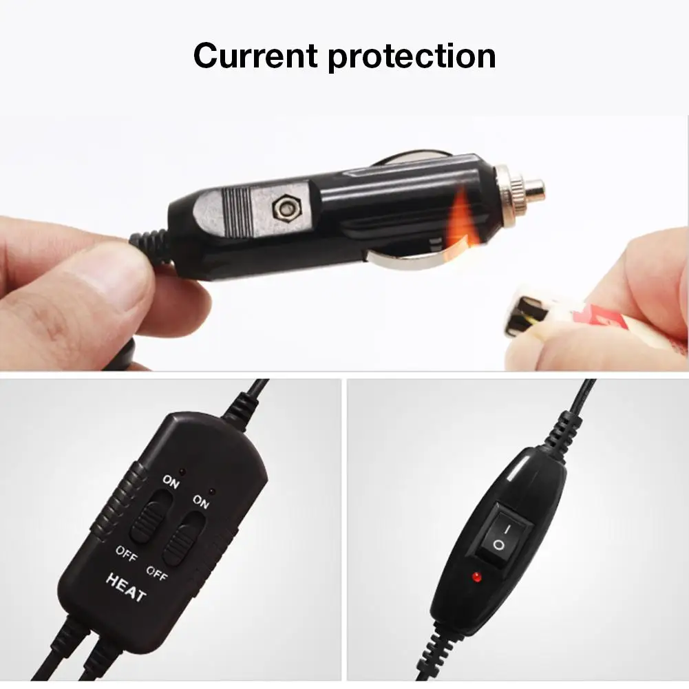 Два слоя Автомобильная подушка сиденья с подогревом 12V Короткие Плюшевые ботинки