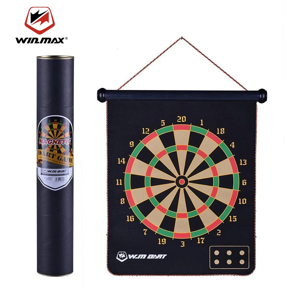 

WIN.MAX 15 Inch Magnetic Dart Board Suit Double Sided Flocking Dartboards Plate With 6 Magnetic Darts
