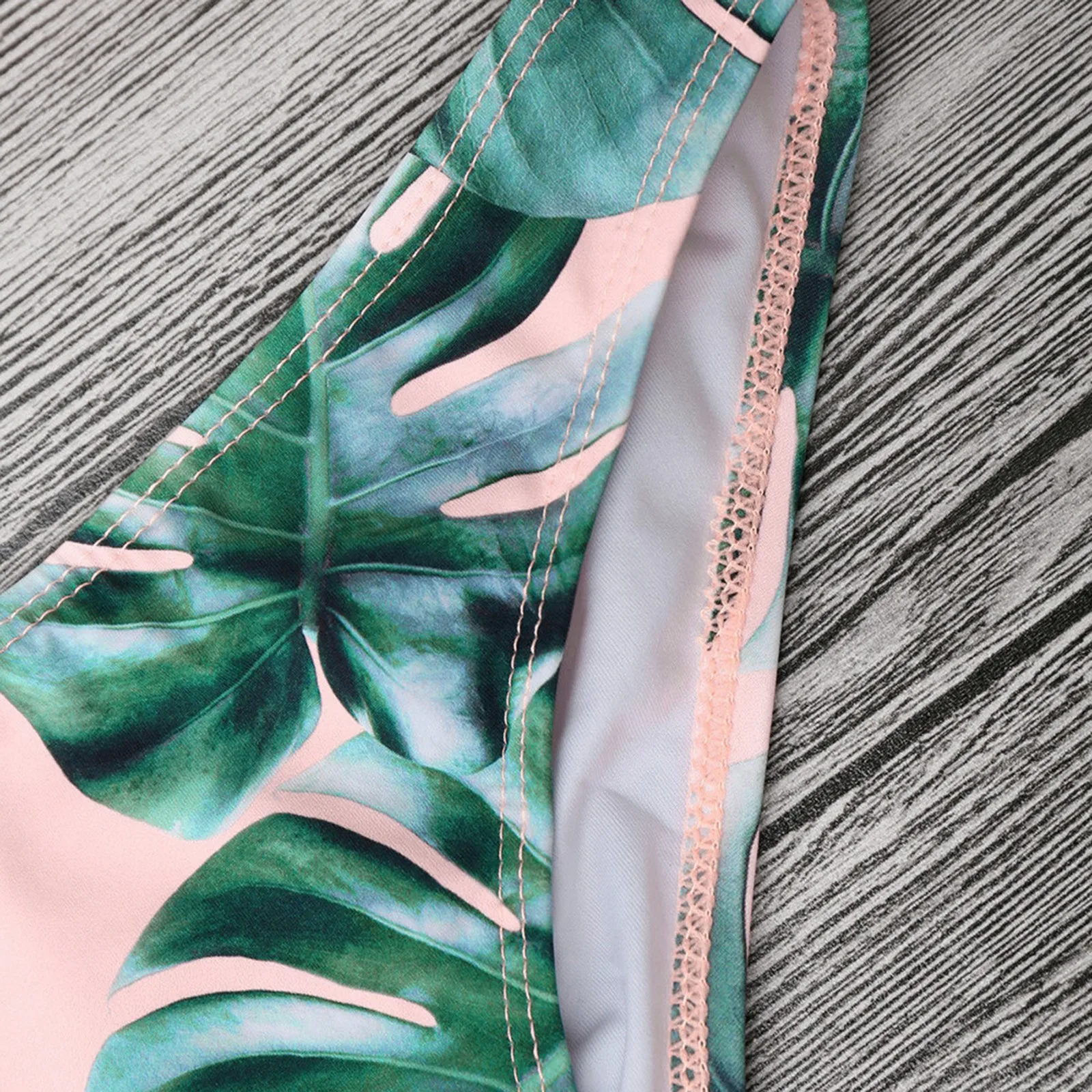

2021 Bikini Set Swimsuit Women Swimwear Push Up Bikinis Set Leaf Print Female High Waist Swimming Suits Beach Bathing Suit