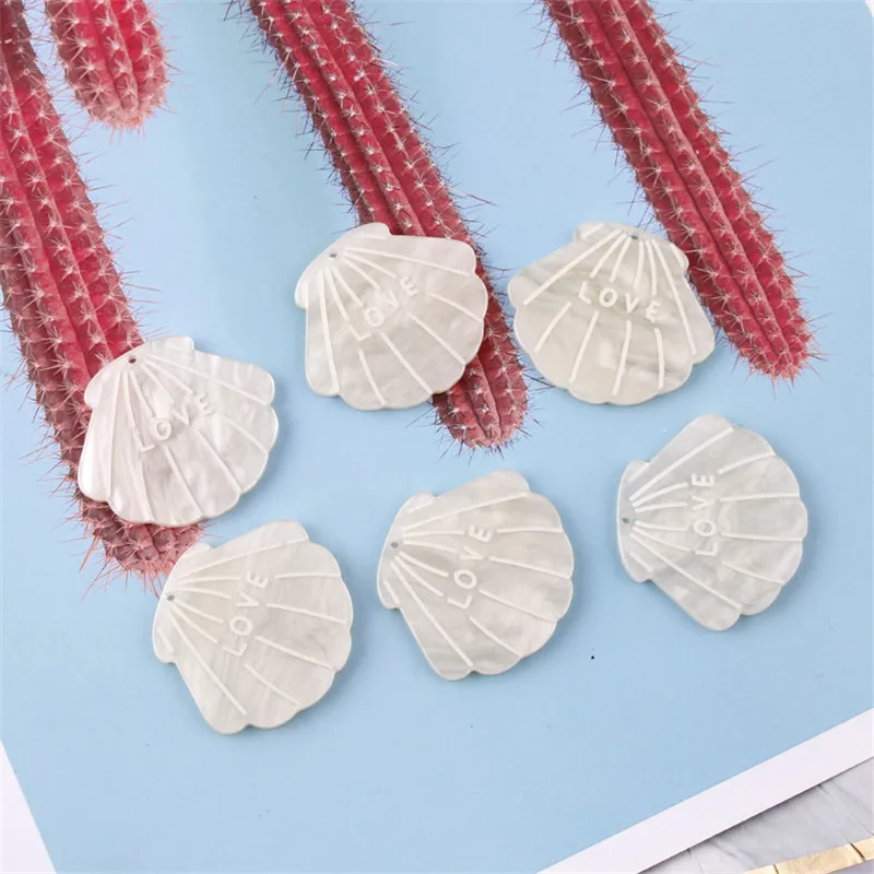 

6PCS/lot Acetate Imitation Shell Acrylic Petal Jewelry Accessories Hand Made Earrings Connectors DIY Pendant Components Charms