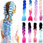 Волосы для наращивания, синтетические, черные, серые, высокотемпературное волокно, плетеные, пучки волос, 24 дюйма