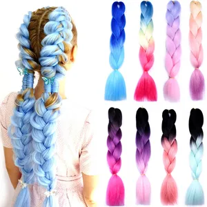 Волосы для наращивания, синтетические, черные, серые, высокотемпературное волокно, плетеные, пучки волос, 24 дюйма