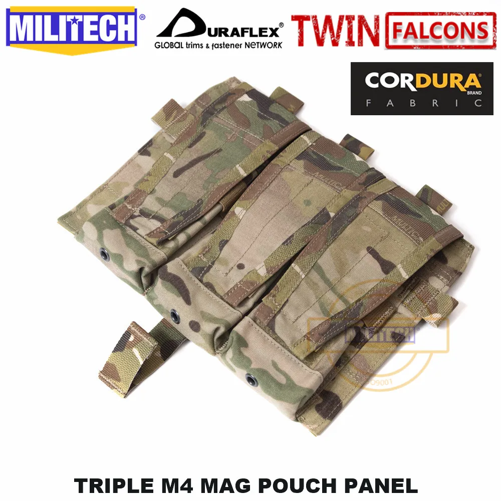 Multicam MILITECH TWINFALCONS TW Delustered Cordura Crye CP Съемный клапан тройной M4 Mag Чехлы панель для AVS CPC JPC 2,0 FCSK 2,0 - Цвет: Multicam