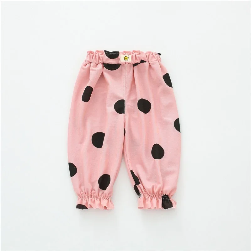Штаны для новорожденных с большими точками леггинсы маленьких девочек и
