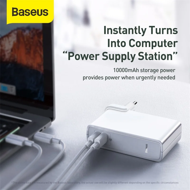 Baseus 10000 мАч Power Bank 45 Вт GaN зарядное устройство 2 в 1 PD QC 3 0 AFC Быстрая зарядка USB для iPhone