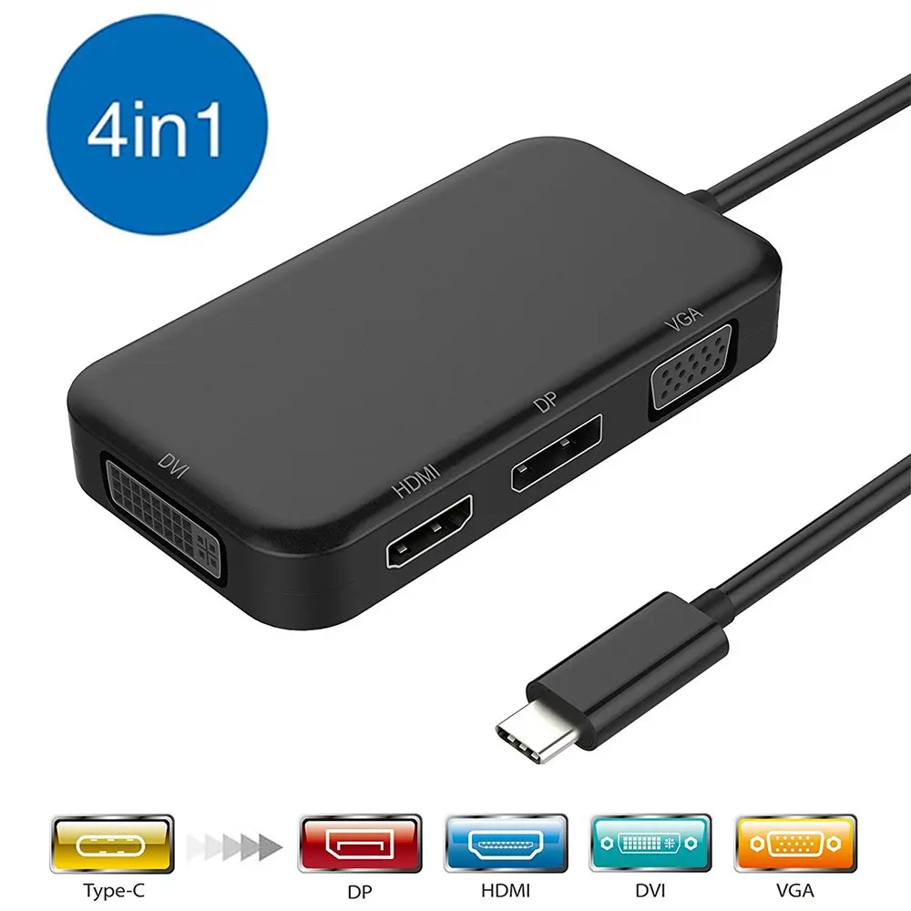 

USB C Hub к HDMI-совместимому Displayport DP VGA DVI адаптер конвертер для Macbook Galaxy Z Mate40 USB Type CHub