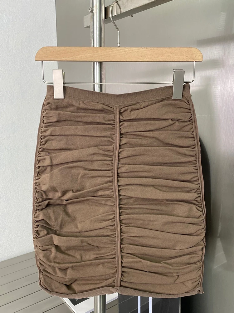 Пикантный черный женский короткий эластичный плиссированный топ с облегающей