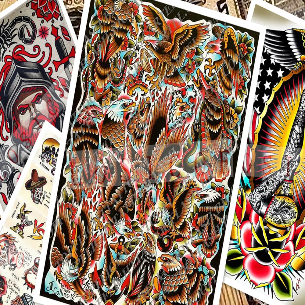 Креативный рисунок татуировки Плакаты стикер на стену 30X42 см Ностальгия Ретро