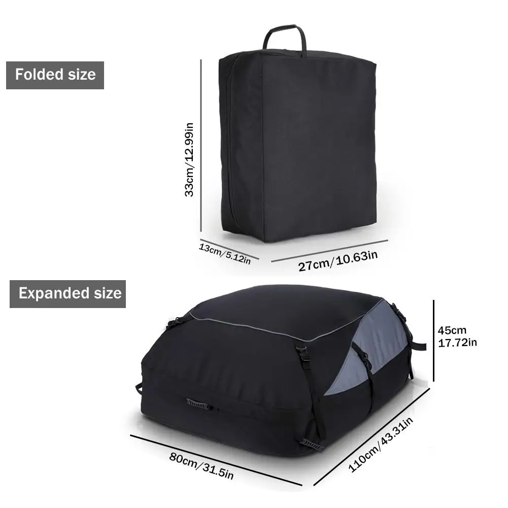 

350L Large-capacity Car Roof Bag 600D Oxford Fabric Waterproof Car Cargo Roof Bag For SUV Off-road Cars With 8 Reinforced Straps