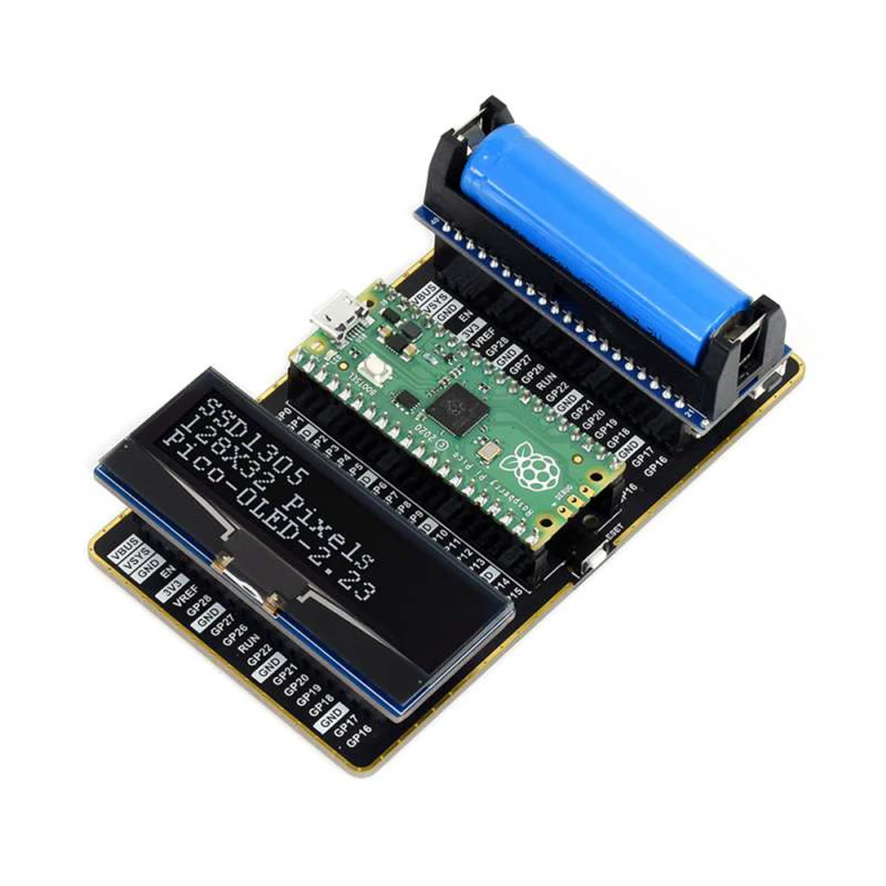 Дисплейный модуль Waveshare OLED 2 23 дюйма для Raspberry Pi Pico 128 × 32 пикселя интерфейс SPI/I2C