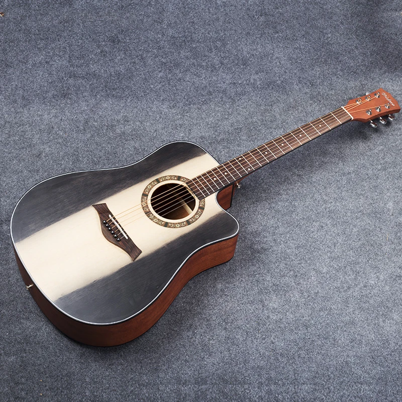 

Акустическая гитара, 41 дюйм, цветная, для студентов, для практики, гитара для начинающих, ель, отличный музыкальный инструмент AGT61
