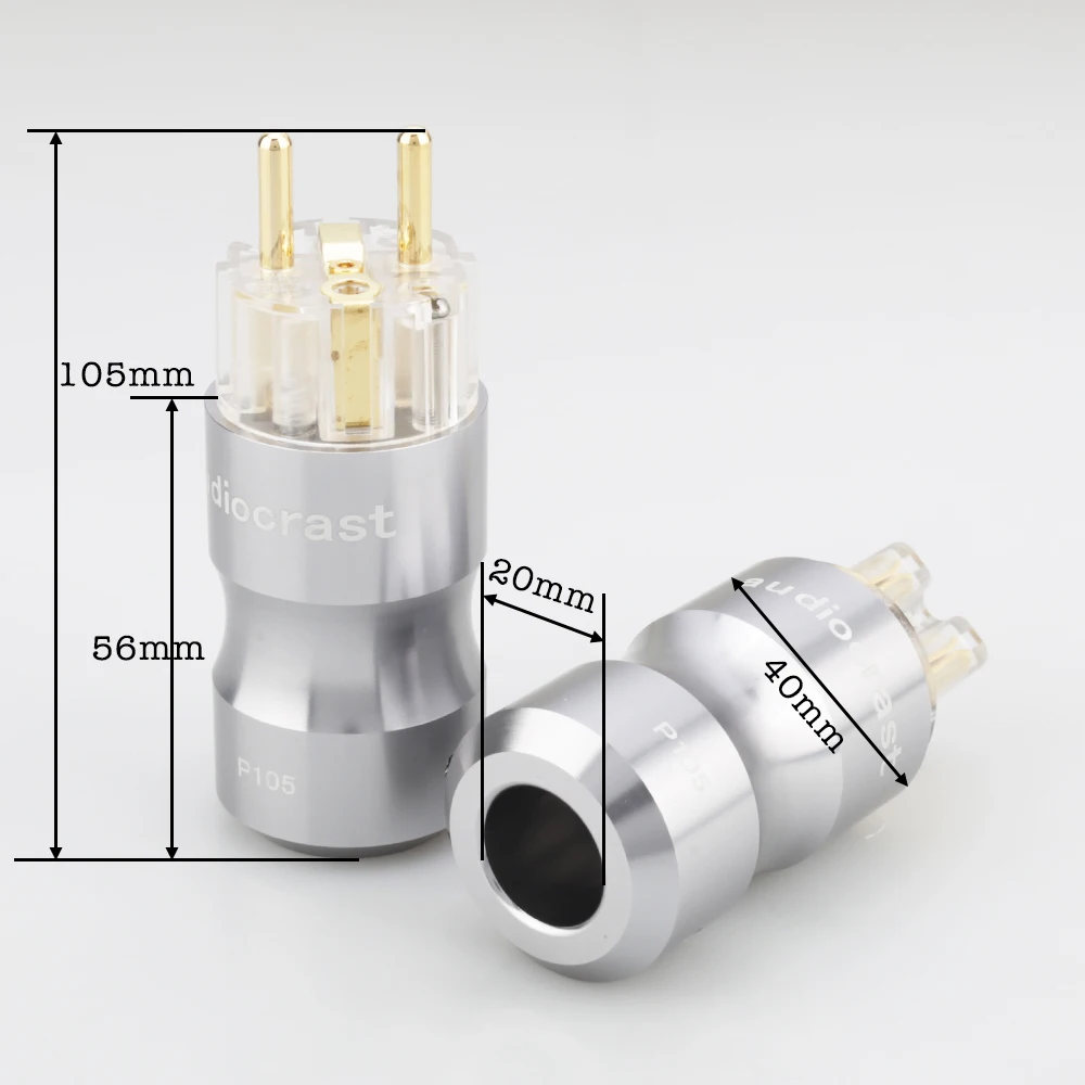 Audiocrast pair P105TG 24k позолоченный schuko разъем питания Schuko европейская вилка