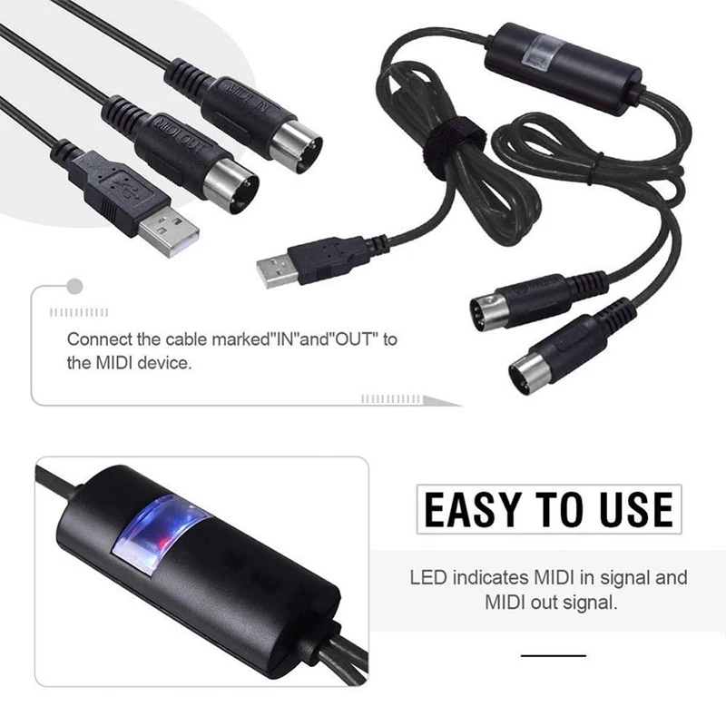 Электрический барабан для пианино с USB на 2 миди интерфейса переходник кабелем ПК