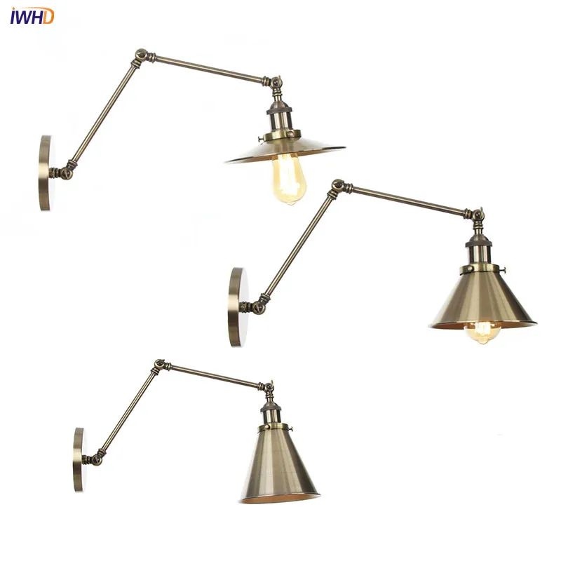 

Iron Nordic LED Wall Lamp Loft Vintage Wall Light Adjustable Arm Industrial Wandlamp Bedroom Mirror Lights For Home Decoration