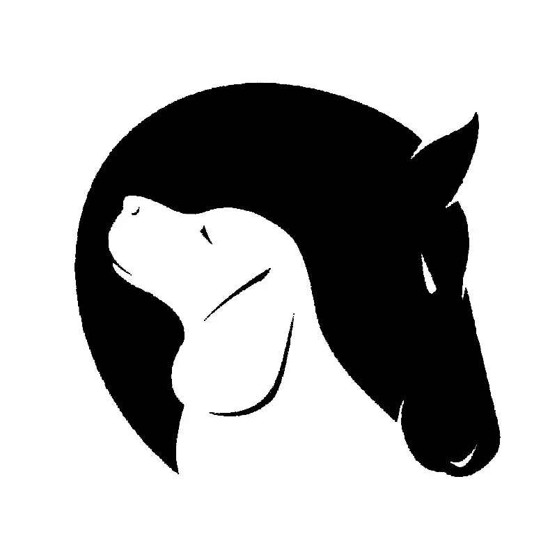 

Car Stickers Decor Motorcycle Decals Dog And Horse Friendship Vinyl Decorative Accessories Waterproof PVC,13cmx12cm