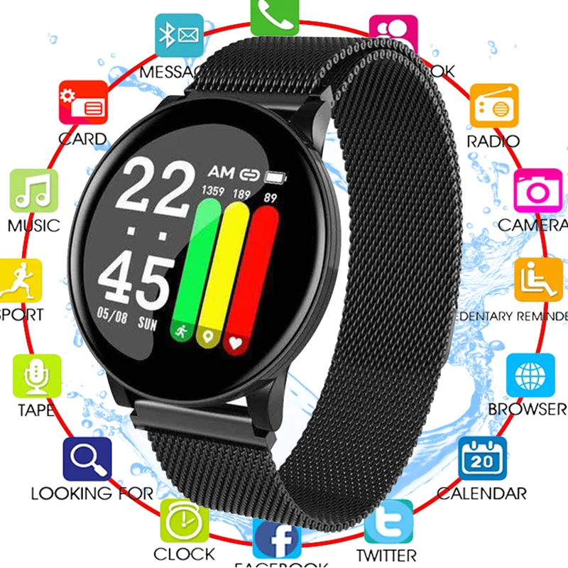 2019 женские Смарт часы мужские водонепроницаемые пульсометр контроль