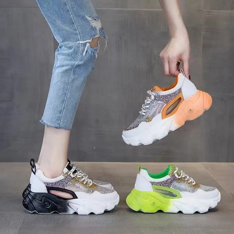 Platform Sneakers Women Casual Shoes Fashion Thick Bottom Ladies Trainers Basket Femme Chunky Sneakers Female Shoes Zapatillas