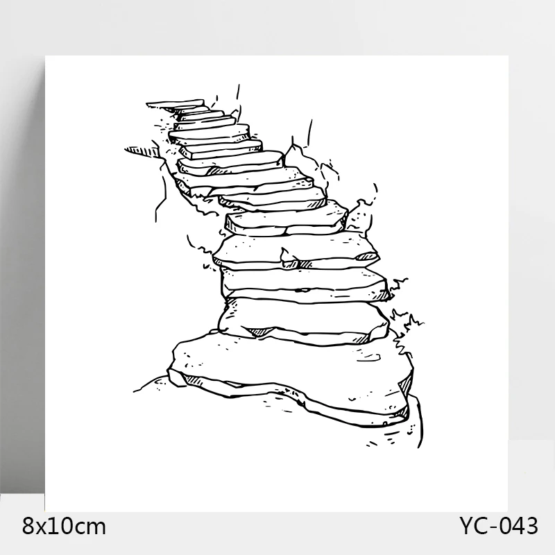 

AZSG Stairs Clear Stamps For DIY Scrapbooking/Card Making/Album Decorative Silicone Stamp Crafts