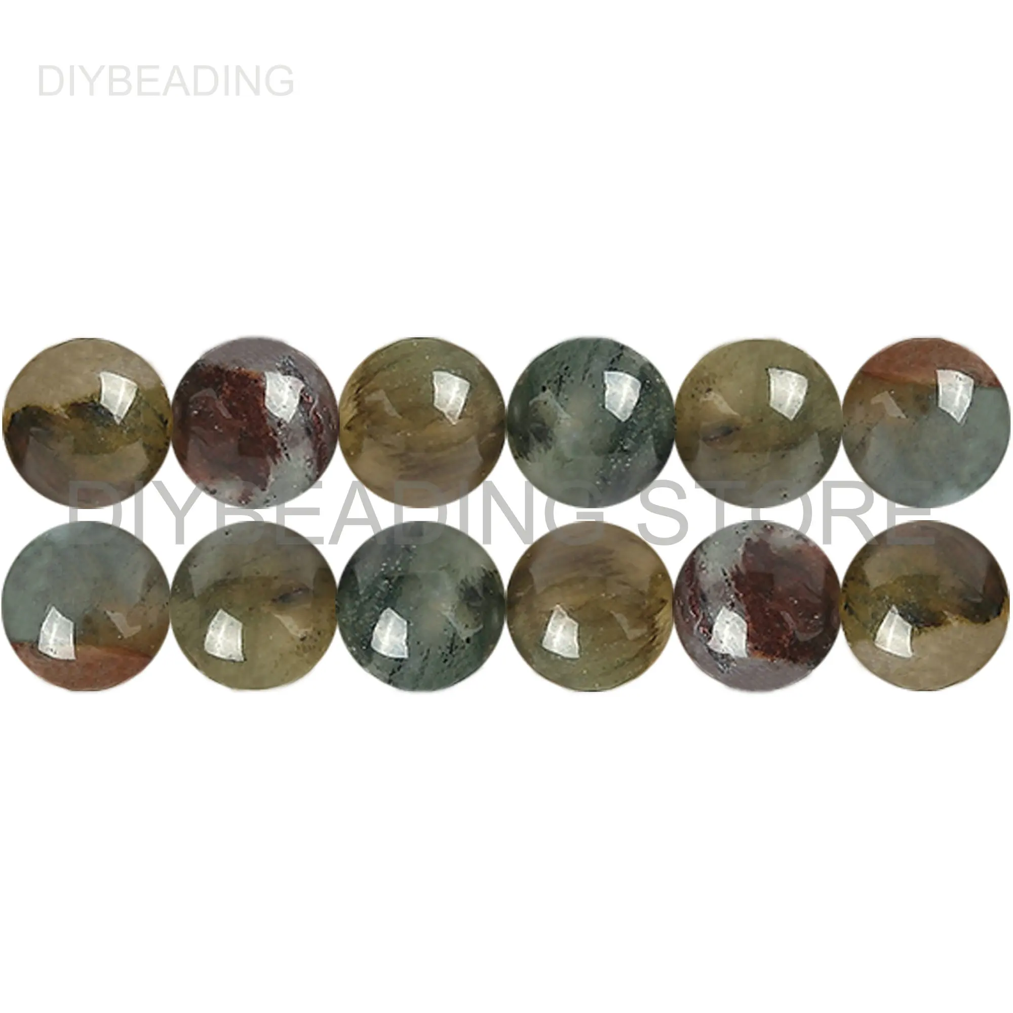 

Beads for Jewelry Making Natural Green Grass Semi Precious Stone Round Drilled 2 Holes 4 6 8 10 12mm Beads Strand Lots Wholesale