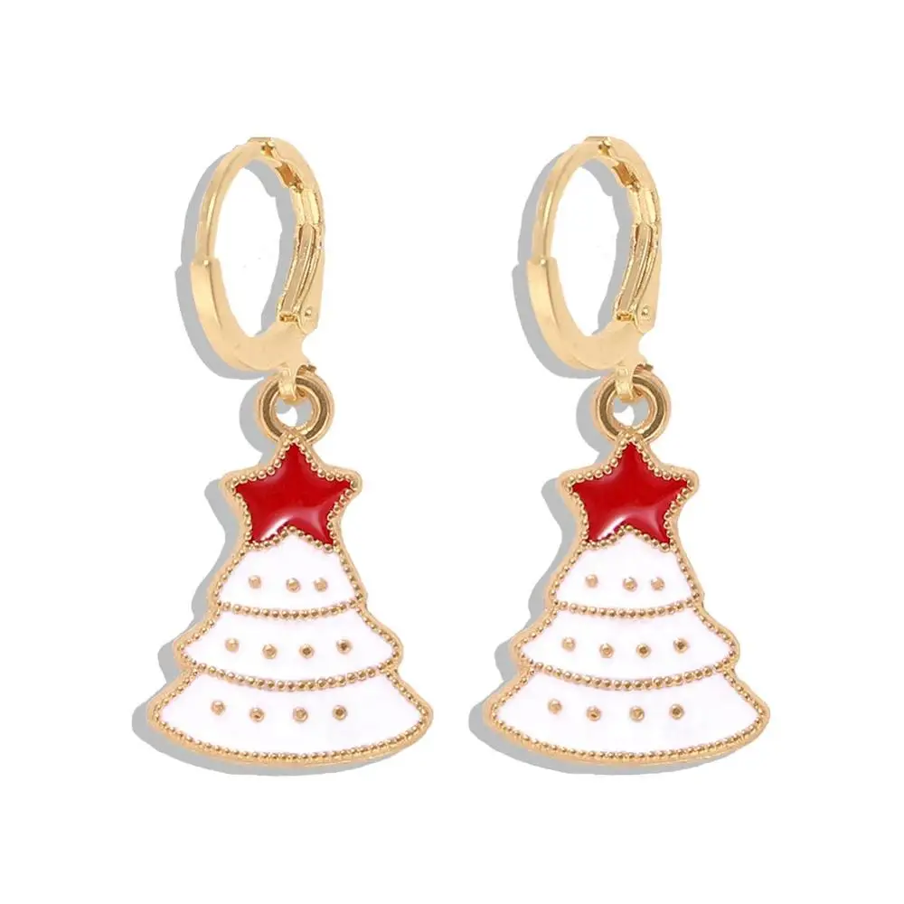 Серьги-капли с бусинами в виде Санта-Клауса для женщин, Boho, ручная работа, бусины, милый снеговик, массивные серьги, Висячие ювелирные изделия - Окраска металла: 28