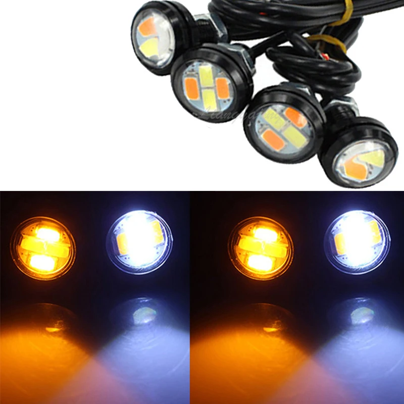 10 шт. Автомобильный светодиодный светильник 23 мм 5730 4SMD Eagle Eye белый Янтарный