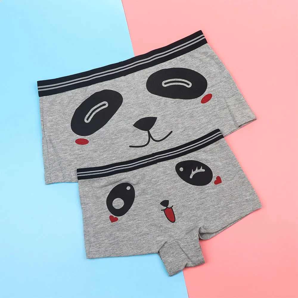 2 шт./компл. трусы для влюбленных пар милые боксеры с принтом панды женские и