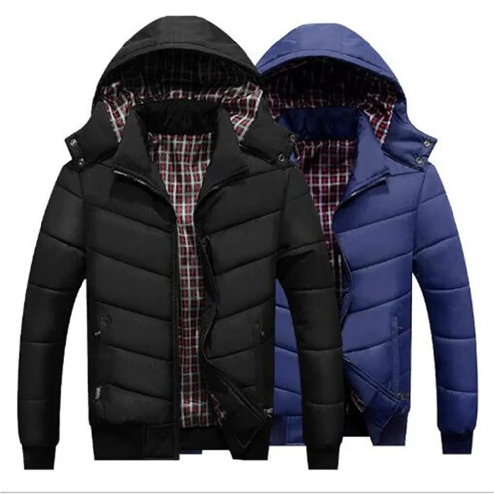 

Men's Winter Clothing Jacket New Thick Hooded Cotton-Padded Outerwear Coat Parkas