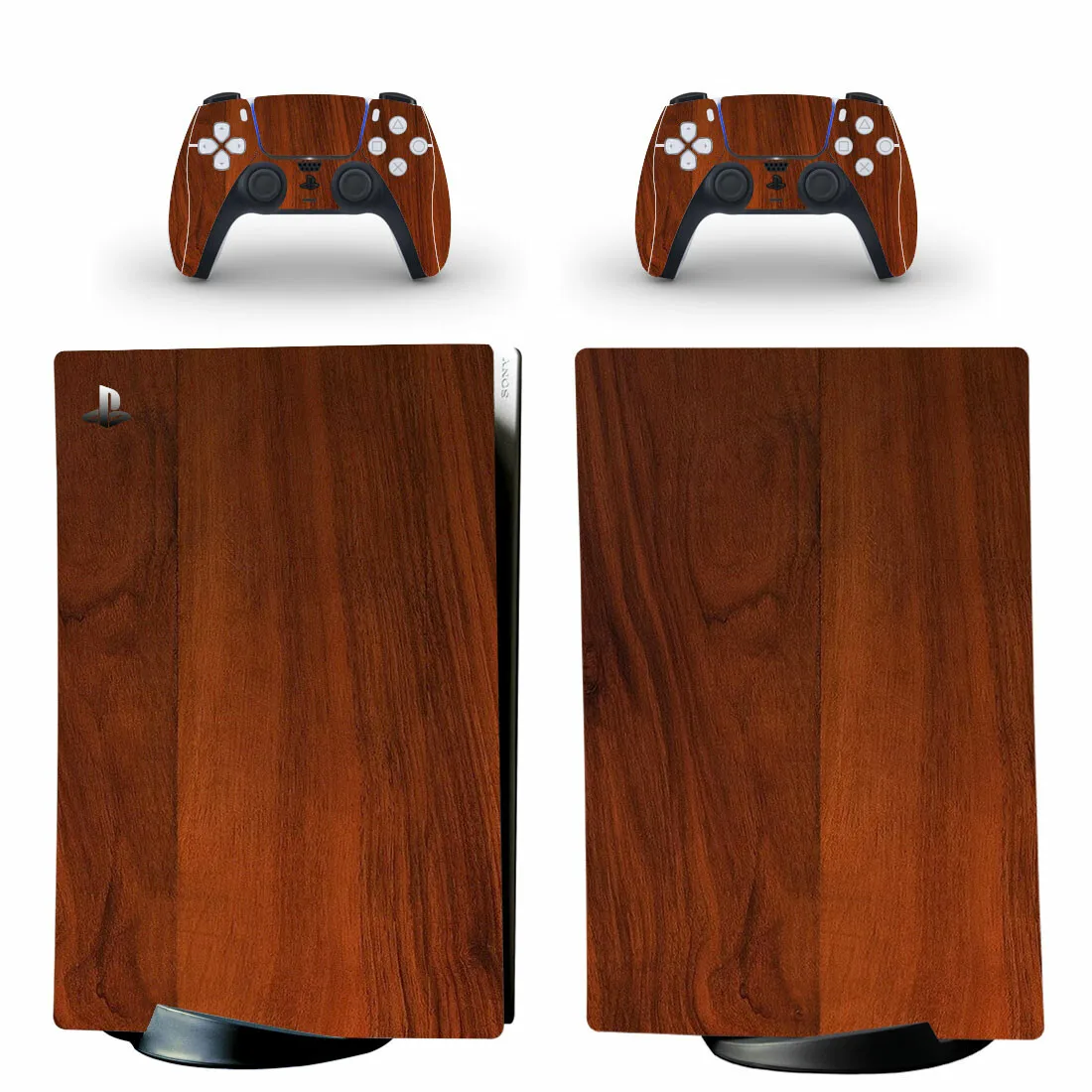 Wood Design PS5 Digital Skin Sticker Decal Cover for PlayStation 5 Console and 2 Controllers PS5 Skin Sticker Vinyl