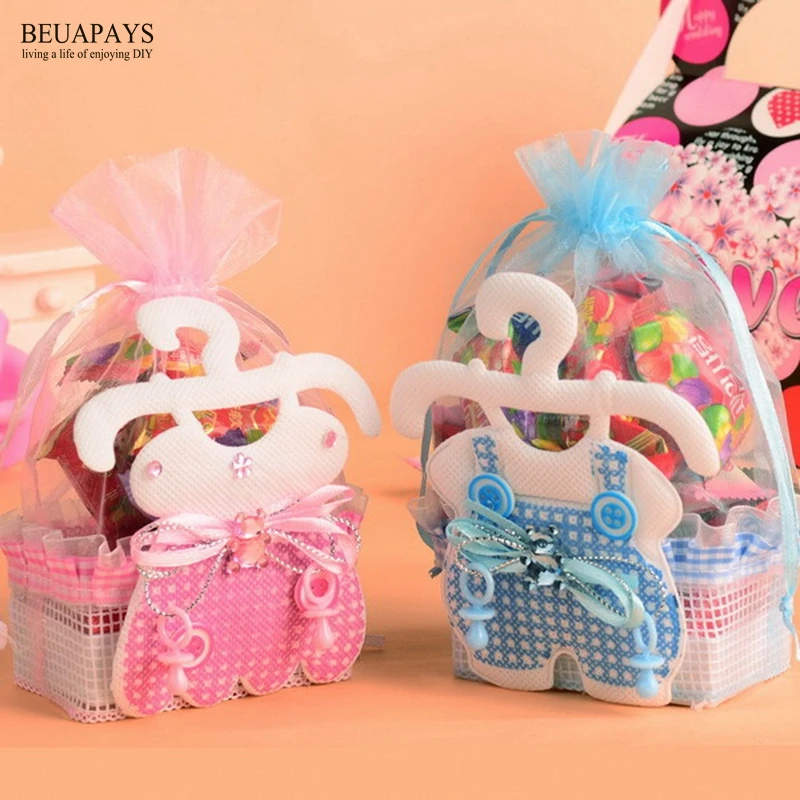 

60pcs Baby Shower Gift Candy Box Diy Basket Bottle Ribbon Bear Favorite Packaging Bag Boy Girl Birthday Party Favors Accessories