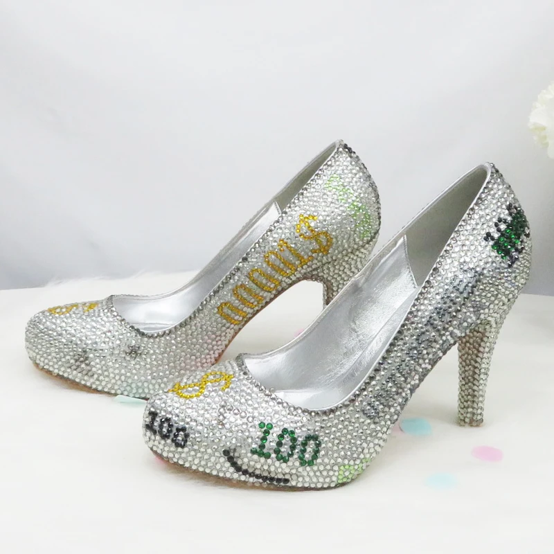 Zapatos de tacón alto con punta redonda para mujer, calzado de vestir para fiesta, boda, talla grande 8cm 10,5 cm