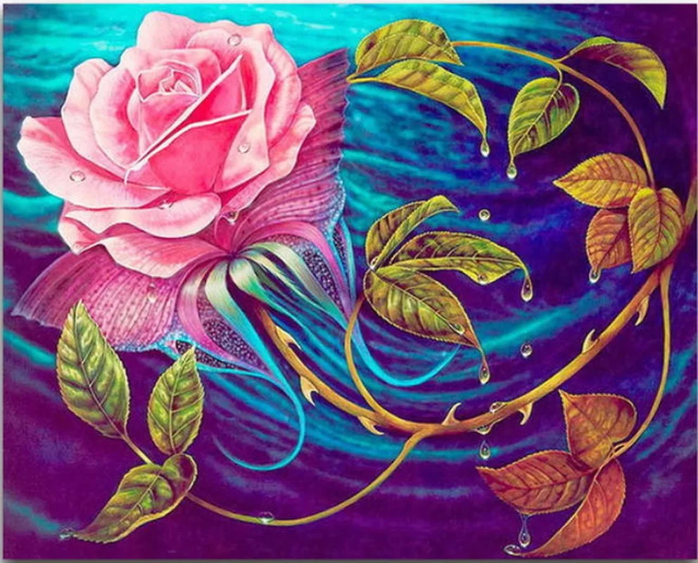 

AB Drills 5D Diamond Painting Full Round DIY Cross Stitch Pattern Rhinestone Embroidery Kits Arts Wall Sticker Dazzling Flower