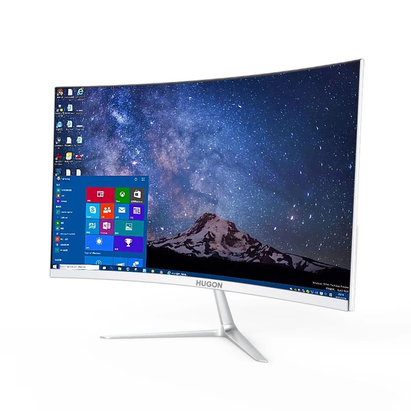 HUGON 24&quot 27 inch Curved LED Monitor Gaming Competition Led Lcd Computer Display Screen Full Hdd input VGA for Gamer PUBG | Компьютеры